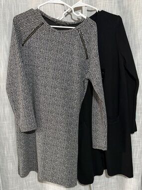 2 Banana Republic Women's Sweater Dresses Gray Front Sz M Excellent Condition